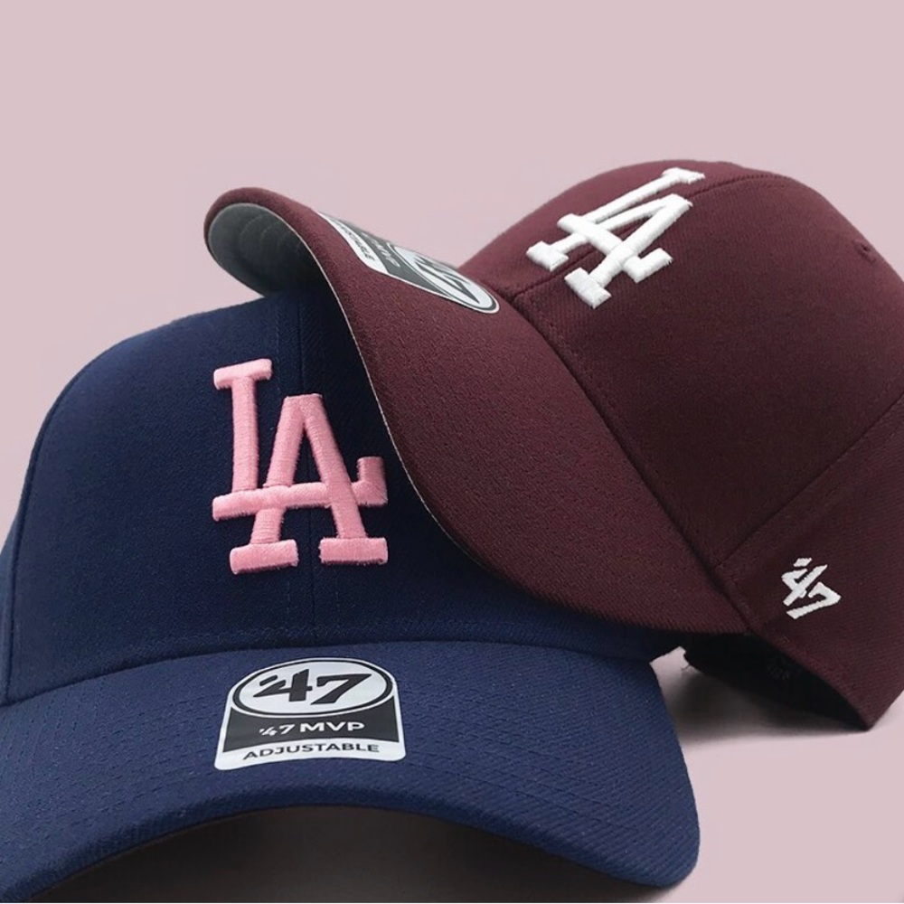 LA baseball cap - maroon EUC